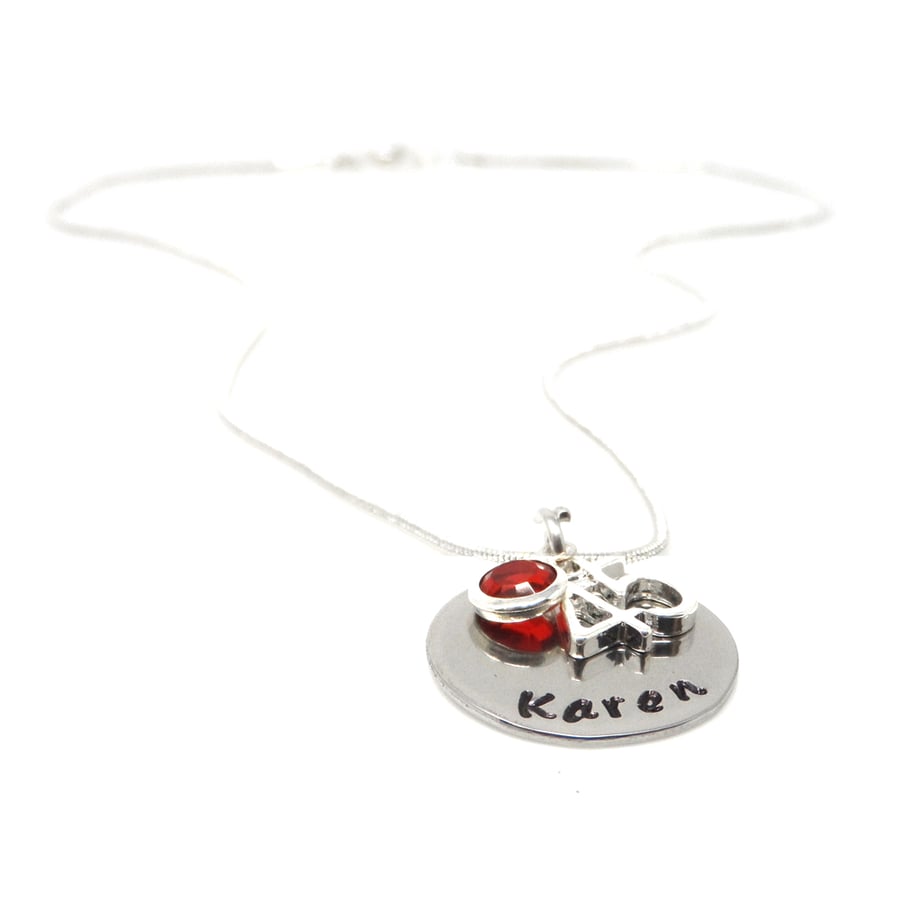 Personalised 45th Birthday Birthstone Necklace - Gift Boxed - Free Delivery