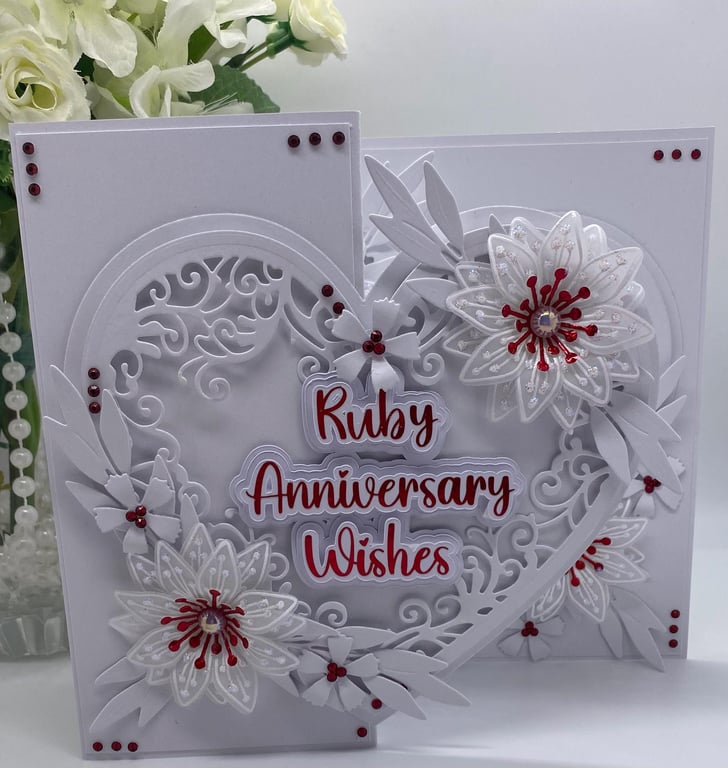 Personalized Ruby Wedding Anniversary Card: 40th Anniversary Keepsake Box