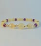 Citrine, Ambronite & Amethyst Bracelet, November Birthday, Gift For Scorpio - Image 2