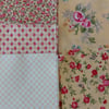 Yellow  floral fabric remnants bundle