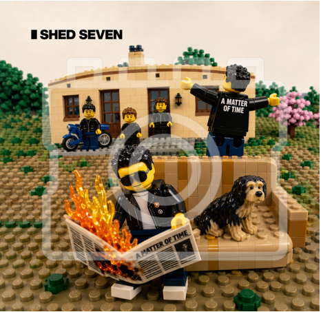 SHED SEVEN - Matter of Time - Lego-inspired Album Cover - 5 x 5 - Mounted