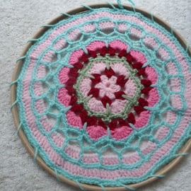 Colourful Crochet Mandala Wall Hanging