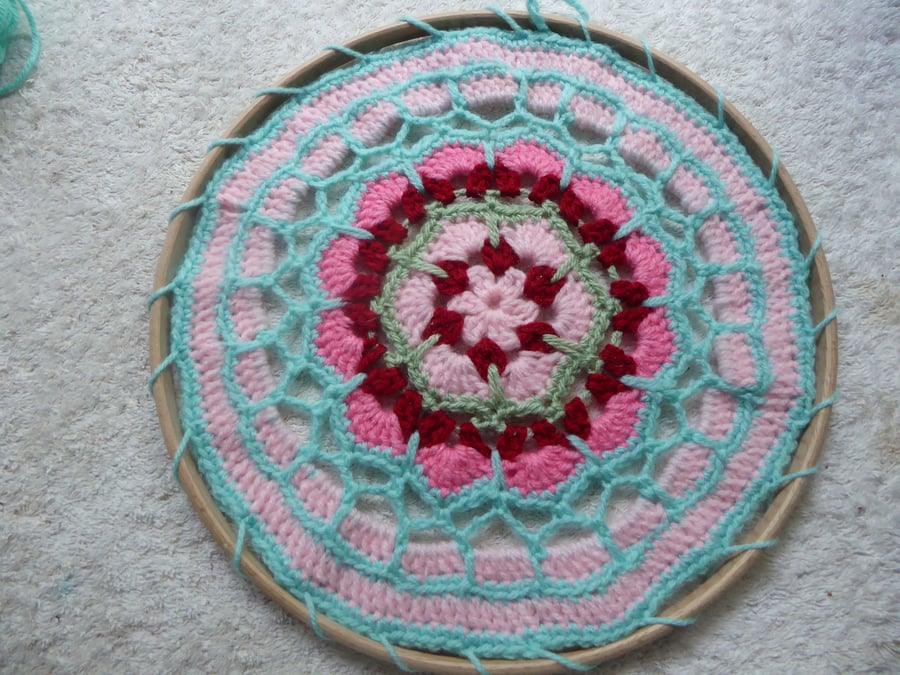 Colourful Crochet Mandala Wall Hanging