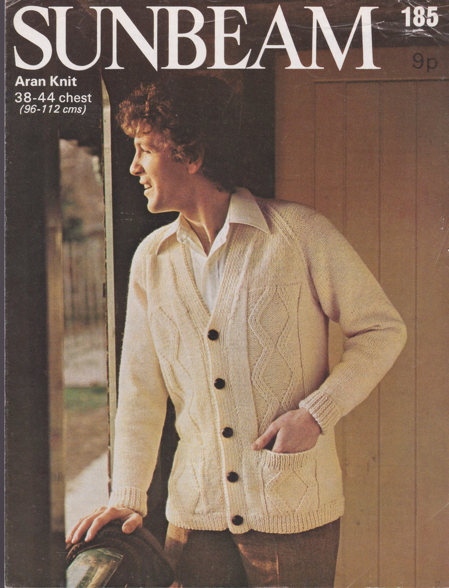 Vintage Knitting Pattern 185: SUNBEAM, Man's Ar... - Folksy