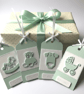 Handmade Pearl shimmer Aquamarine baby gift tags  - Image 1