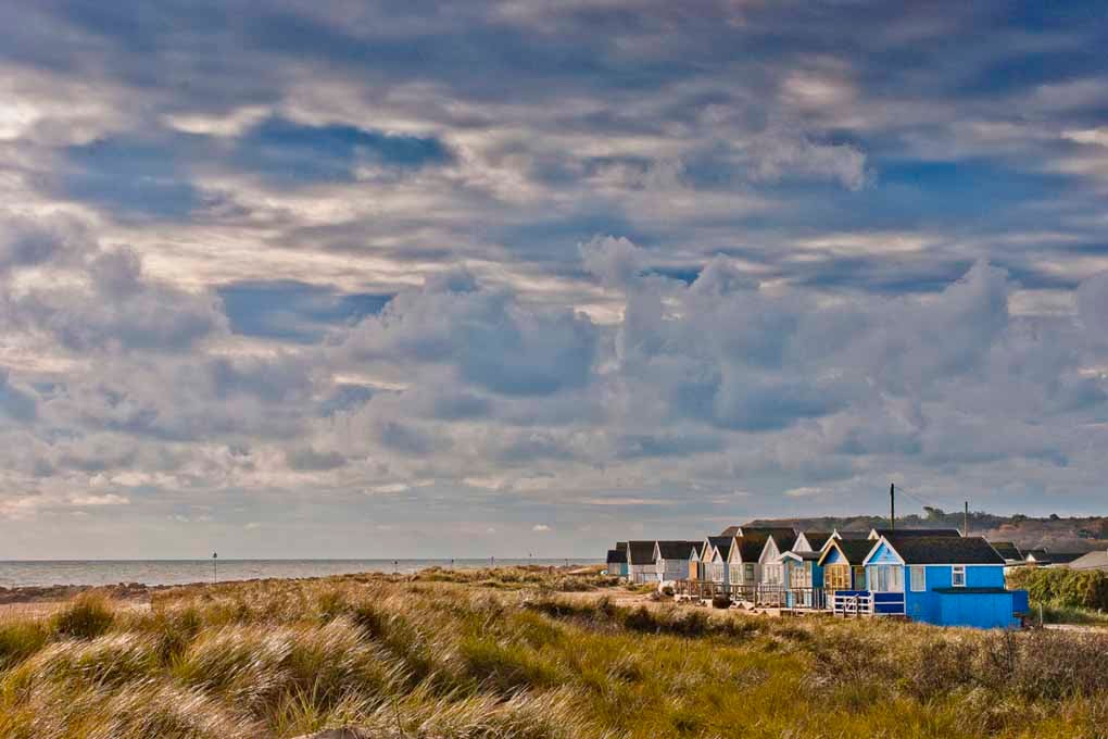 Beach Huts Hengistbury Head Dorset England UK 18"X12" Print