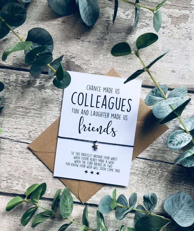 Chance amde us colleagues fun and laughter wish bracelet