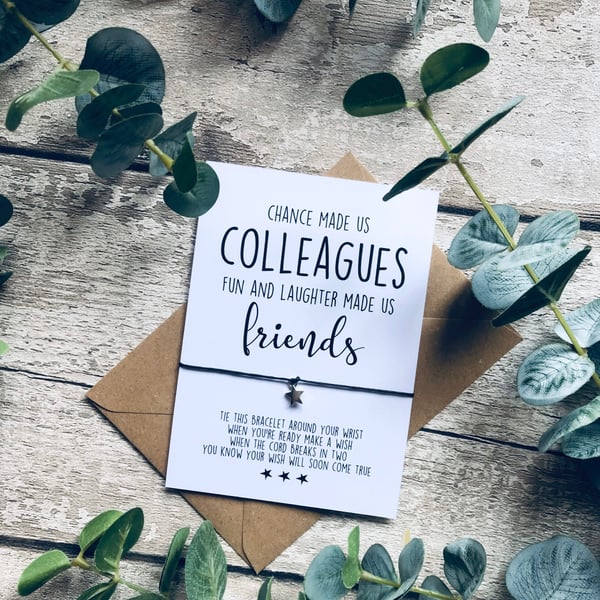 Chance amde us colleagues fun and laughter wish bracelet