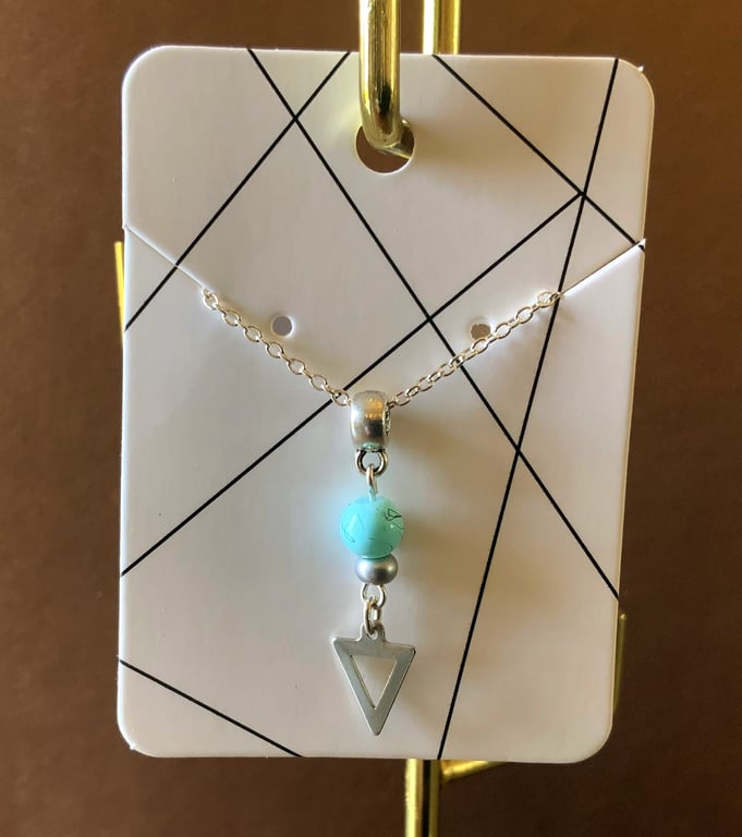 Stainless Steel Triangle Charm Necklace.