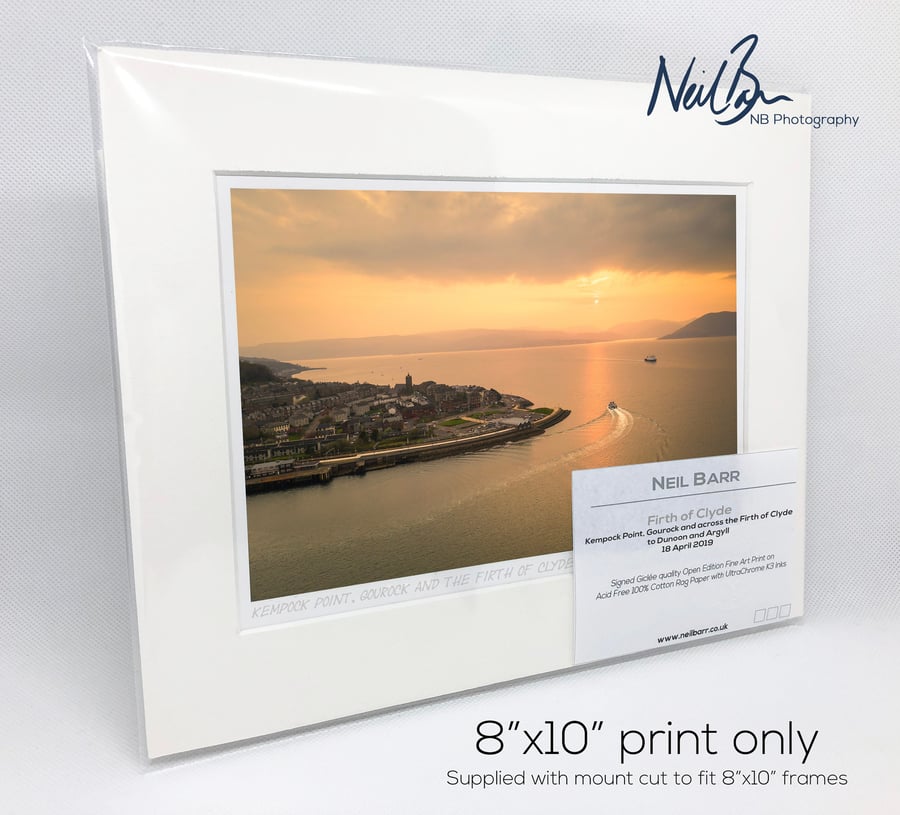 Firth of Clyde Gourock & Argyll Scotland - A5 (10" x 8") Unframed Print
