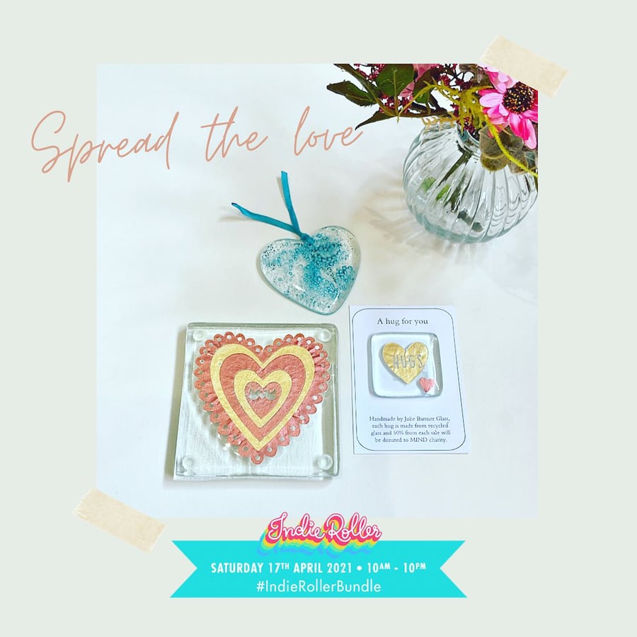 Spread the love bundle- heart, hug and coaster