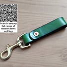 Leather & Solid Brass Trigger Clip Copper Rivet Keyring Belt Dangler