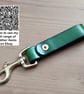 Leather & Solid Brass Trigger Clip Copper Rivet Keyring Belt Dangler - Image 1