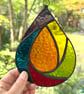 Stained Glass Raindrop Suncatcher - Handmade Hanging Decoration - Multi - Image 9