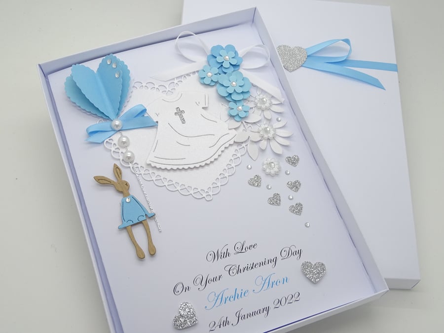 Baptism Personalised CHRISTENING Card Boy Son Godson Grandson Presentation T695
