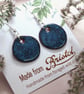 Handmade foraged clay ceramic earrings. Floating Blue glazed Bristol earrings. - Image 6