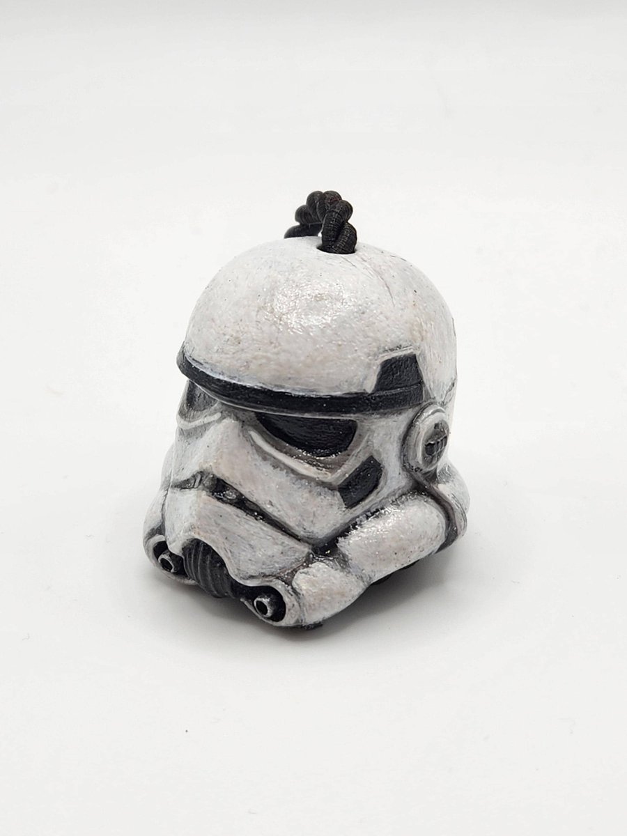 Storm Trooper Helmet Rear View Mirror Charm 3D Printed Hand-Painted Car Accessor