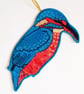 Kingfisher Embroidered Hanging Decoration 