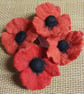 Single felt poppy brooch   - Image 1