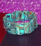 Marbled Turquoise Handmade Tiles Cuff Bracelet - Image 2