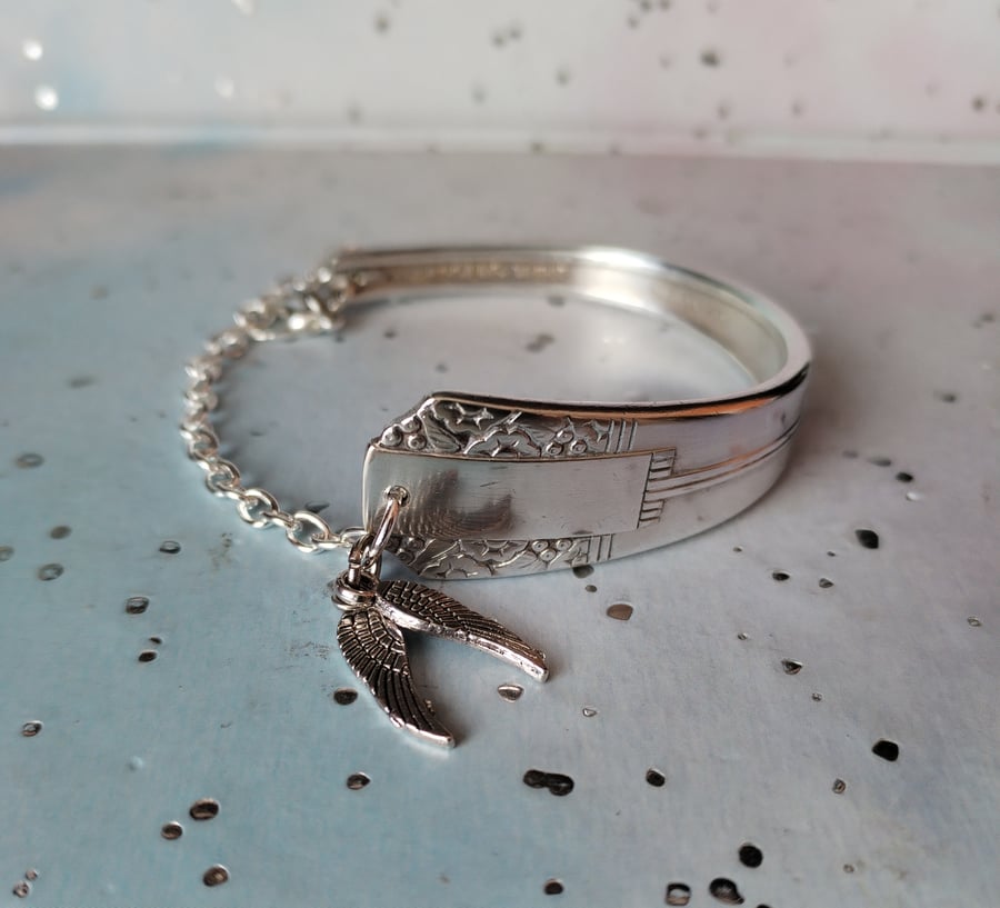 Handmade silver plated vintage spoon bracelet. 
