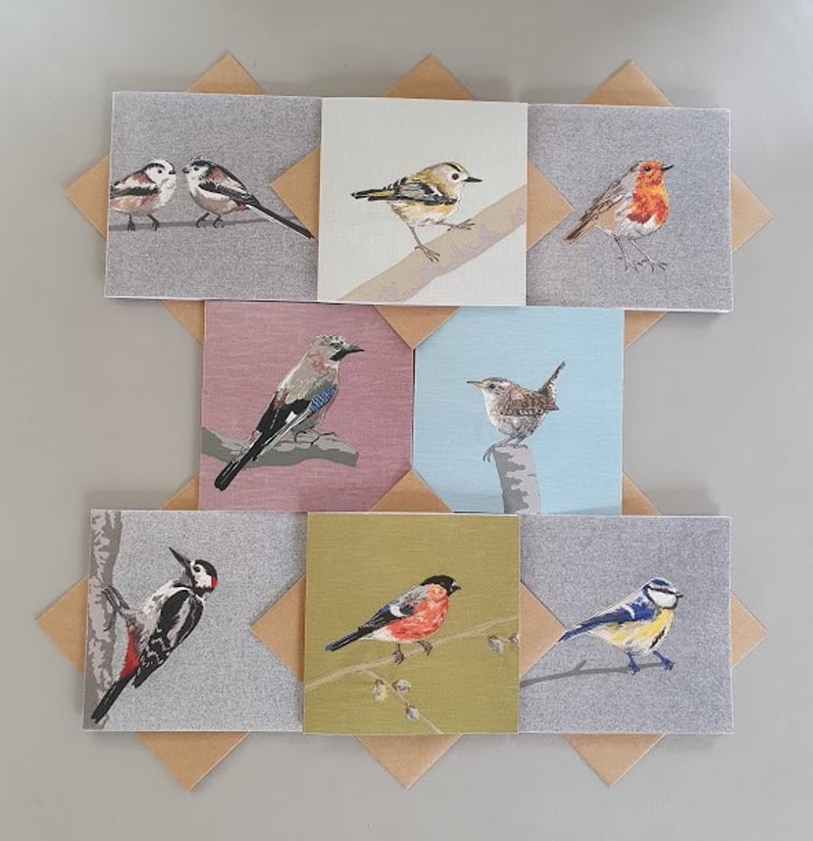 8 'Garden bird' greetings cards, blank for your own lovely message.