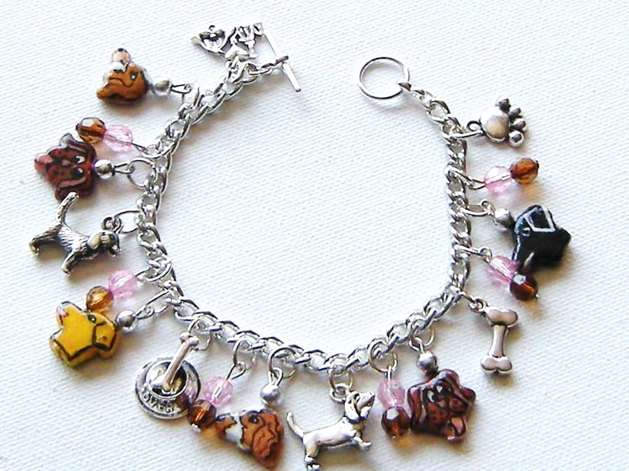 DOG CLAY CHARM BRACELET