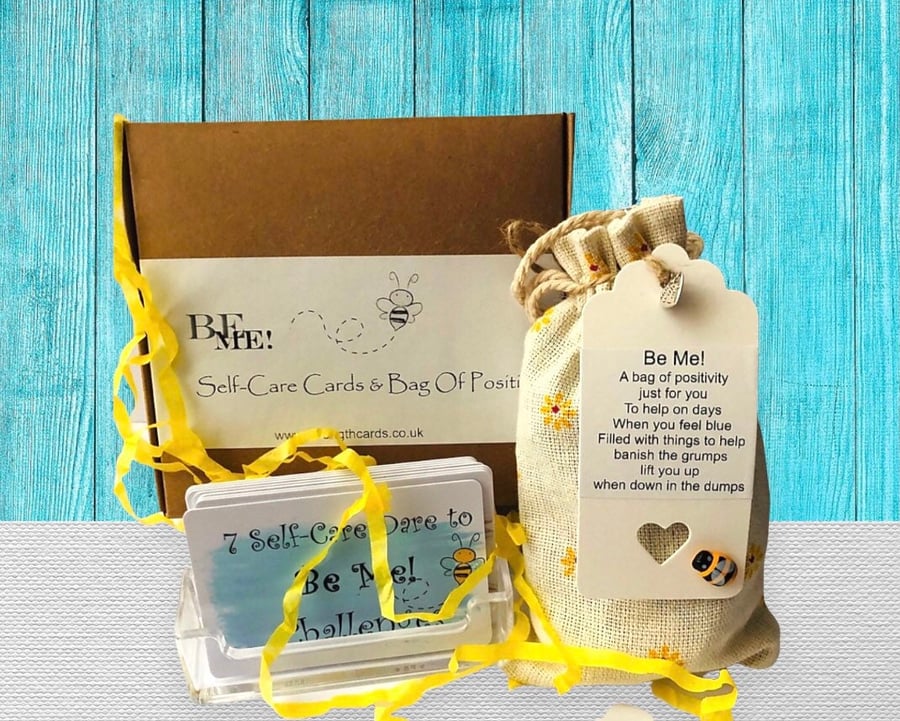 Bag of Positivity, Self care cards, self love, positive cards, goodie bag, motiv