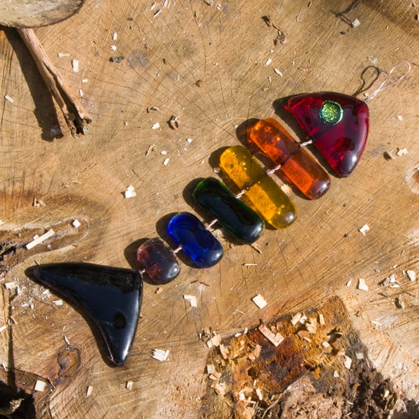 Rainbow Trout? Fused Glass Fish with Red Head - 6121