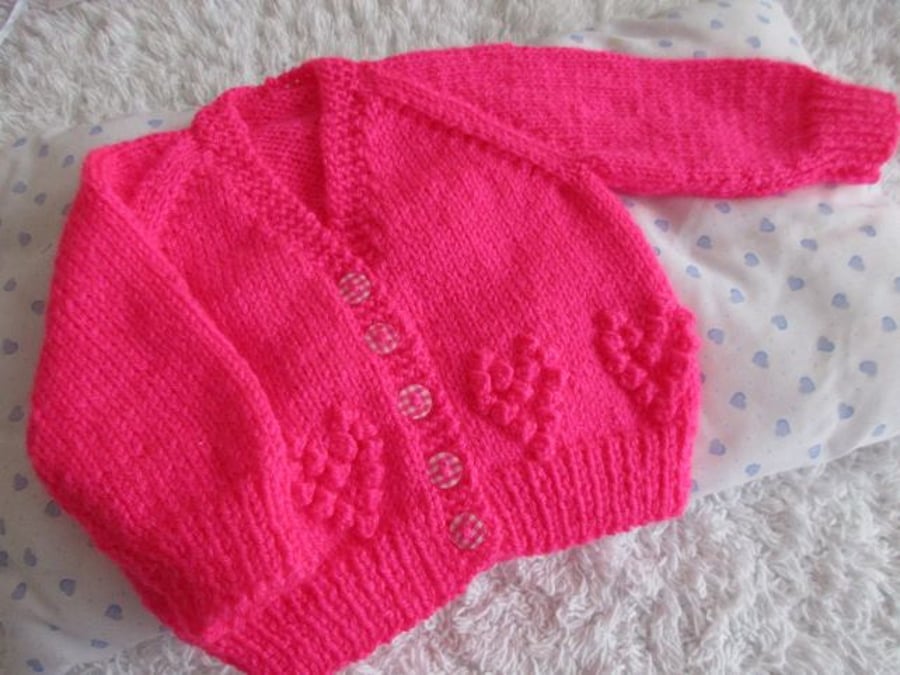 REDUCED 16" V Neck Hearts Cardigan