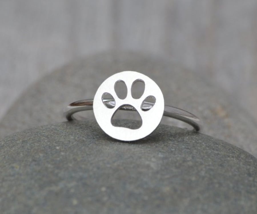 Pawprint Ring In Sterling Silver