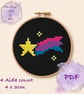 Bisexual pride shooting star counted cross stitch pattern Emailed pdf