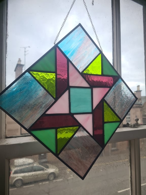 Stained glass quilt square 