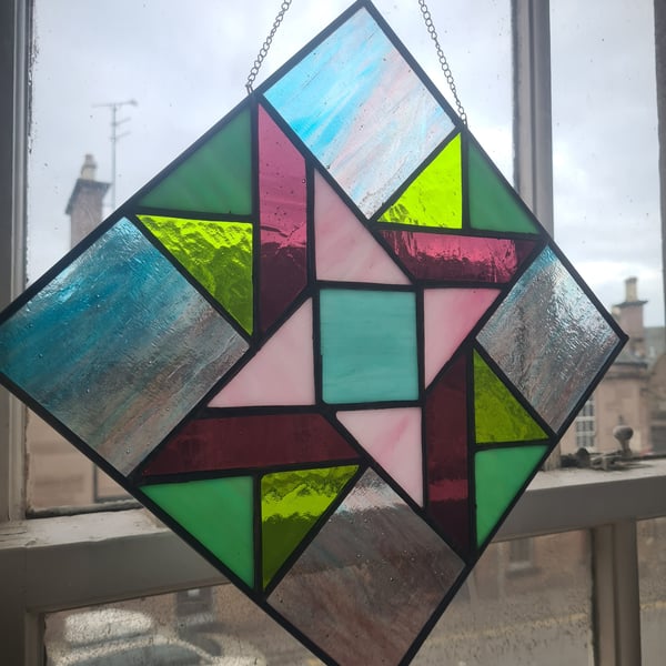 Stained glass quilt square 