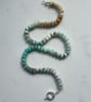 Amazonite & Jasper Hand Knotted Beaded Gemstone Necklace - Image 3