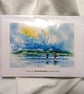 original hand painted print of children on a Cornwall Beach Greeting Card - Image 3