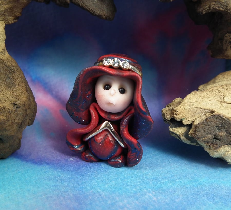 Princess 'Helgi' Tiny Royal Gnome with Crown Jewels OOAK Sculpt by Ann Galvin