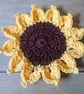 Set of 4 Crochet Sunflower Coasters and Basket  - Image 4