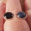 Sterling Silver Blue Goldstone and Sodalite Adjustable Ring