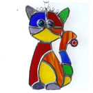 Cat Suncatcher Stained Glass Rainbow Picasso Patchwork 003