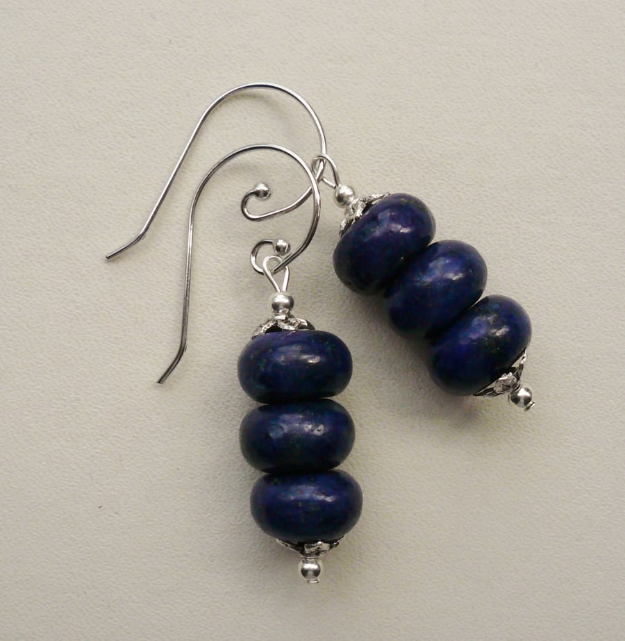  Blue Lapis Dyed Drop Earrings   KCJE662
