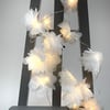 20 chiffon flower Fairy Lights - LED battery in White.