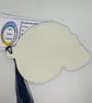 Skull embroidered bookmark -White - Image 2