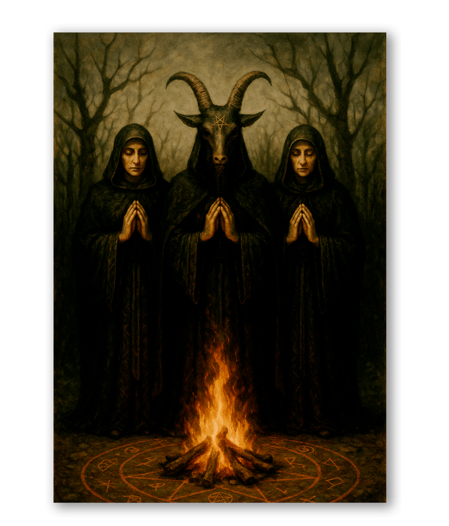 Baphomet Cult Art Print Occult Gothic Demonic Wall Painting Poster A2 A3 A4