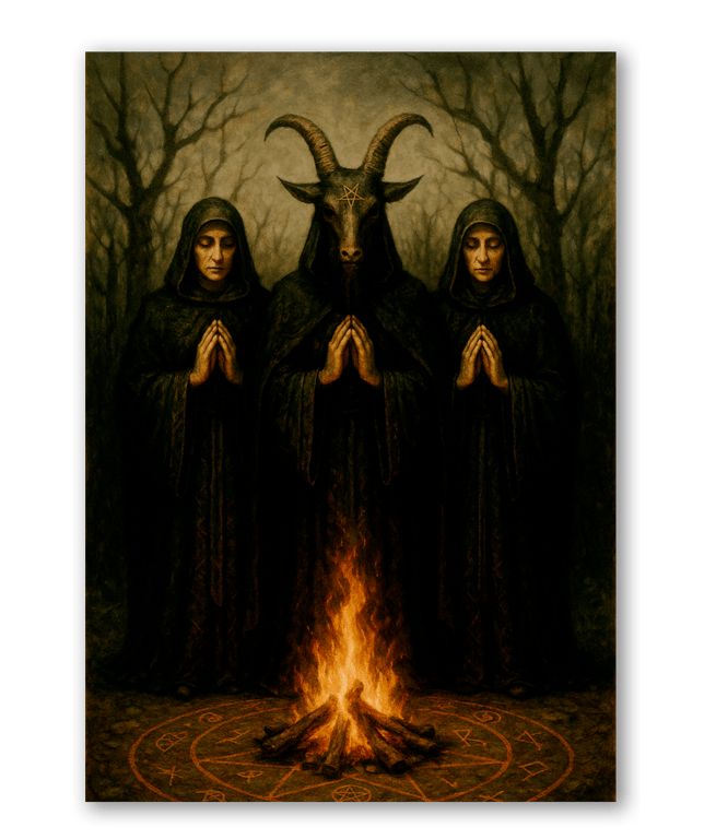 Baphomet Cult Art Print Occult Gothic Demonic Wall Painting Poster A2 A3 A4