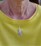 Triangle and leaf in textured sterling silver and etched copper - Image 3