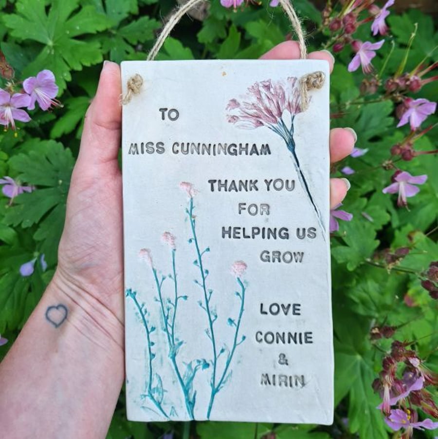 Personalised Thank You Teacher Plaque