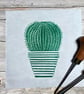 Hand Burnished Cactus Linoprint: Japanese Paper Wall Art - Image 3