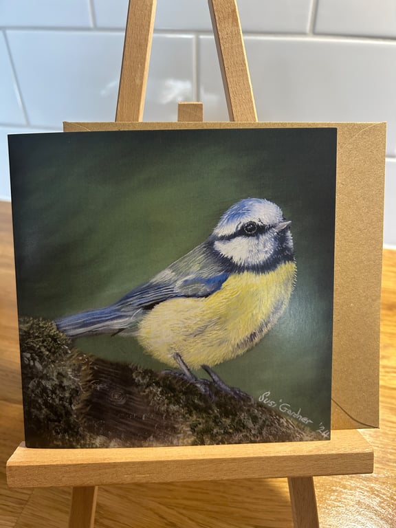 6 x 6 inch Blue Tit Card