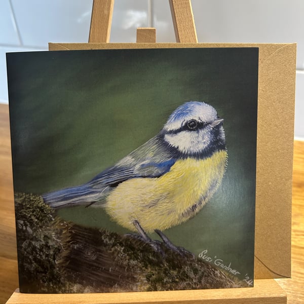 6 x 6 inch Blue Tit Card